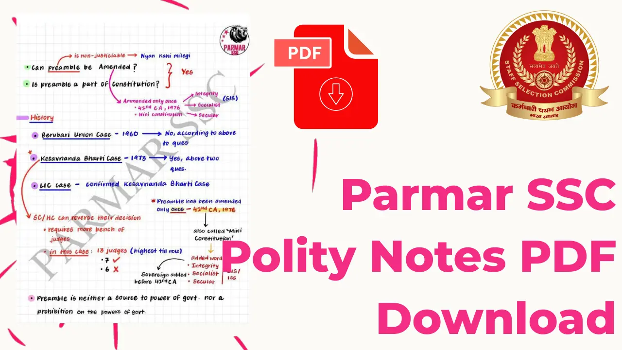 Parmar SSC Polity Notes PDF Download